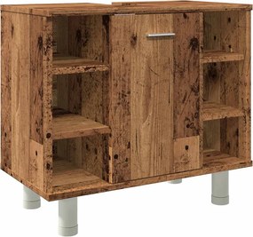 vidaXL Ντουλάπι Νιπτήρα Παλιό Ξύλο 60 x 32 x 53,5 εκ. Μοριοσανίδα