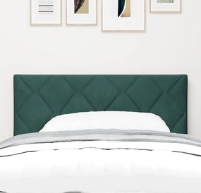 vidaXL LED κεφαλάρι Σκούρο Πράσινο 90 cm Βελούδο
