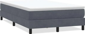 vidaXL Box Spring Κρεβάτι χωρίς στρώμα Σκούρο γκρι 120x220cm Βελούδινο