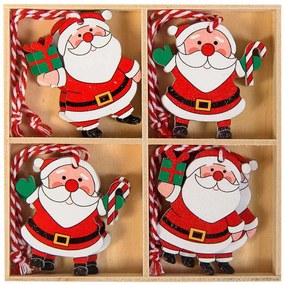 Σετ 8 τεμ. Χριστουγεννιάτικα Ξύλινα Στολίδια Άγιος Βασίλης 236422