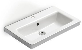 Bianco Ceramica Urban 35060 Λευκός Πορσελάνινος Νιπτήρας Μπάνιου Κρεμαστός ή Ένθετος ή Επικαθήμενος Επίπλου 60x35cm