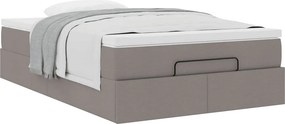 vidaXL Οθωμανικό κρεβάτι με στρώμα Taupe 120x190 cm Ύφασμα