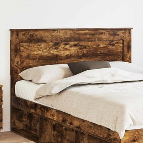 vidaXL Κεφαλάρι με κεφαλάρι Καπνιστό Δρύς 150 cm Επεξεργασμένο ξύλο