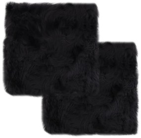 vidaXL Μαξιλάρια Καρέκλας 2 τεμ. Σκούρο Γκρι 40x40 εκ. Δέρμα Προβάτου