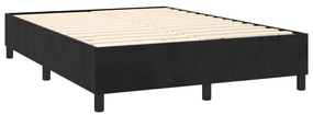 VidaXL Κρεβάτι Boxspring με Στρώμα Μαύρο 140x200 εκ. Βελούδινο