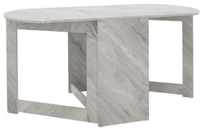 Τραπέζι Nadine pakoworld πολυμορφικό-επεκτεινόμενο χρώμα λευκό μαρμάρου 160x80x76.5εκ Model: 049-000060