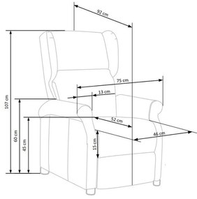 Ρυθμιζόμενη πολυθρόνα Houston 878, 83x75x92cm, 30 kg, Γκρι, Ταπισερί | Epipla1.gr