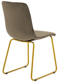 Καρέκλα Amalia pakoworld βελούδο καφέ-χρυσό πόδι