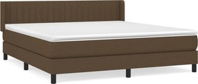 vidaXL Κρεβάτι Boxspring με Στρώμα Σκούρο Καφέ 180x200 εκ Υφασμάτινο