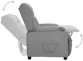 vidaXL Πολυθρόνα Ανακλινόμενη Γκρι από Συνθετικό Δέρμα