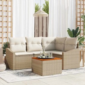 vidaXL Σετ καναπέ κήπου 5 pcs Beige, λευκό 55 x 55 x 37 εκ