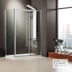 Συρόμενη πόρτα καμπίνας ντουζιέρας AXIS 130 ύψους 185εκ.  ρυθμιζόμενη από 127 έως 131εκ. Clean Glass Chrome SLX130C-100