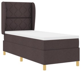 vidaXL Κρεβάτι Box Spring με Στρώμα Σκούρο Καφέ 80x200 εκ. Ύφασμα