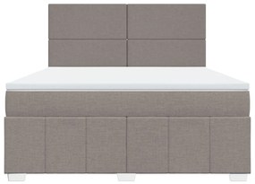 Κρεβάτι Boxspring με Στρώμα Taupe 180x200 εκ. Υφασμάτινο - Μπεζ-Γκρι