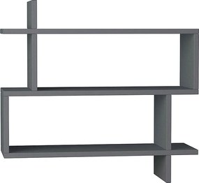 Ραφιέρα τοίχου Paralel Megapap χρώμα ανθρακί 70x22x65εκ.