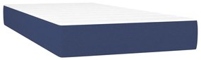 vidaXL Κρεβάτι Boxspring με Στρώμα Μπλε 90x190 εκ.Υφασμάτινο