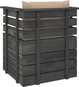 vidaXL Πολυθρόνα Κήπου από Ξύλο Πεύκου με Μαξιλάρια