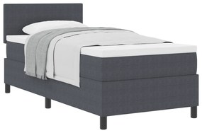 vidaXL Κρεβάτι με Βάση και Στρώμα Σκούρο Γκρι 90x200 εκ. Ύφασμα βελούδου
