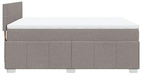 Κρεβάτι Boxspring με Στρώμα Taupe 140x190 εκ. Υφασμάτινο 3289367