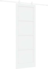 vidaXL Συρόμενη Πόρτα Λευκό 83 x 232 εκ. Μασίφ Ξύλο Πεύκου
