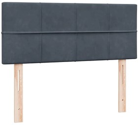 BOX SPRING ΚΡΕΒΑΤΙ ΜΕ ΣΤΡΩΜΑ ΣΚΟΥΡΟ ΓΚΡΙ 120X220 CM ΒΕΛΟΥΔΙΝΟ 3316924