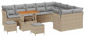 vidaXL Σετ Καναπέ Κήπου 12 pcs μπεζ και ανοιχτό γκρι 90 x 55 x 71 cm