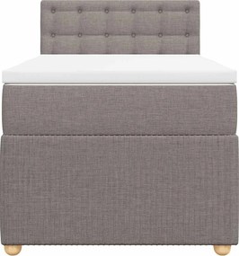 vidaXL Κρεβάτι Boxspring με Στρώμα Taupe 100 x 200 εκ. Υφασμάτινο