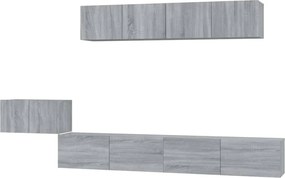 vidaXL Σετ Επίπλων Τηλεόρασης 5 Τεμ. Γκρι Sonoma Επεξεργασμένο Ξύλο