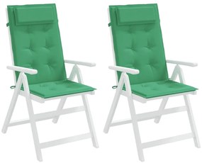vidaXL Μαξιλάρια Καρέκλας με Πλάτη 2 τεμ. Πράσινα από Ύφασμα Oxford