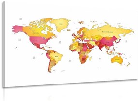 Εικόνα του παγκόσμιου χάρτη σε χρώματα - 90x60