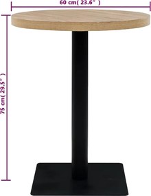 vidaXL Τραπέζι Bistro Στρογγυλό Χρώμα Δρυός 60 x 75 εκ. MDF / Ατσάλι