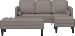 vidaXL Σετ Καναπέ με μαξιλάρι 2 pcs Taupe Πολυεστέρας