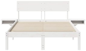 VidaXL Σκελετός Κρεβατιού Λευκό 140 x 200 cm Στερεά ξυλεία πεύκου
