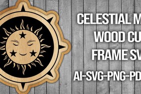 Intra απο ξύλο plywood 3mm-4mm πάχος Πλαίσιο κοπής ξύλου Celestial Moon Δίασταση 20x30 cm INTRAFABR-45742128