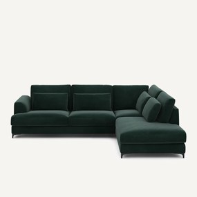 Γωνιακός καναπές δεξιός, βελούδινος, Marsile