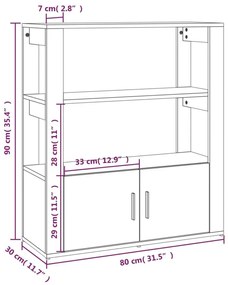 Ντουλάπι Γκρι Σκυροδέματος 80x30x90 εκ. Επεξεργασμένο Ξύλο - Γκρι