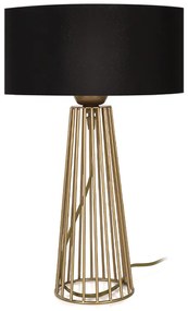 Φωτιστικό επιτραπέζιο Filip Megapap E27 μεταλλικό - υφασμάτινο χρώμα χρυσό - μαύρο 25x25x45εκ.