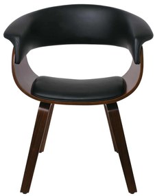 Πολυθρόνα HERMAN Καρυδί/Pu Μαύρο 68x56x77cm