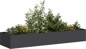 vidaXL Ζαρντινιέρα Μαύρη 280x80x40 εκ. από Χάλυβα