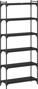 vidaXL Βιβλιοθήκη 6 επίπεδα 80 x 30 x 188 εκ Επεξεργασμένο ξύλο