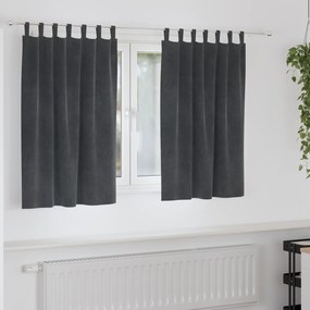 vidaXL Curtains Blackout  με Κρεμαστές Λαβές 2 τμχ Ανοιχτό γκρι Βαμβάκι