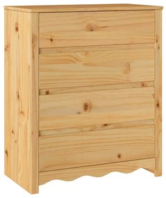 vidaXL Κομοδίνο Drammen Καφέ 76.5 x 40 x 91 εκ Μασίφ ξύλο πεύκου
