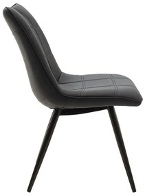 Καρέκλα Nely pakoworld ανθρακί pu-μαύρο πόδι