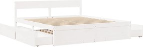 vidaXL Σκελετός Κρεβ. Χωρίς Στρώμα Λευκό 180x200 εκ Μασίφ Πεύκο