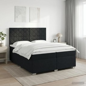 vidaXL Κρεβάτι box spring με στρώμα Μαύρο 200 x 200 cm Ύφασμα