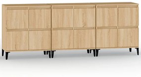 vidaXL Ντουλάπια 3 τεμ. Sonoma Δρυς 60x35x70 εκ. Επεξεργασμένο Ξύλο
