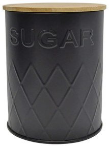 Βάζο Ζάχαρης Sugar 817061 10x10x13cm Black-Natural Ankor Metal,Bamboo