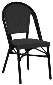 Chair Paris aluminum black-textilene black 44x63x88 εκ.