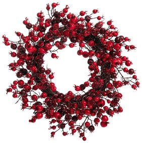 Χριστουγεννιάτικο Στεφάνι Με Berries 91061 40cm Red