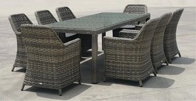 WOODWELL Ε6869,8ESPERIA Set Τραπεζαρία Κήπου ALU,Wicker Grey Brown-Ανθρακί: Τραπέζι 230x100 + 8 Πολυθρόνες Τραπ:230x100x78 Πολ:64x68x90cm Ε6869,8